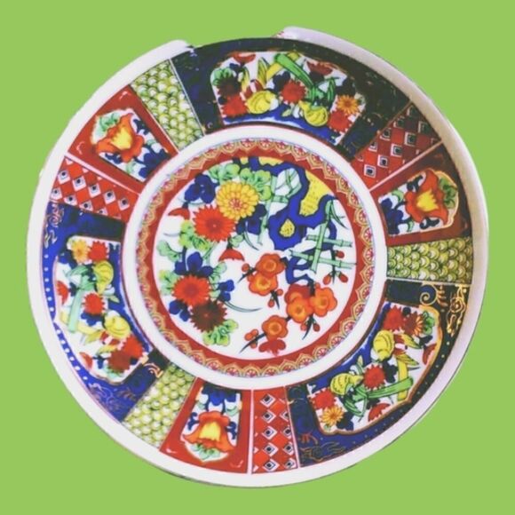 Plate Japanese Vintage IMARI WARE Decorative Hand Painted FLORAL DESIGN 6 1/2" - Picture 3 of 5